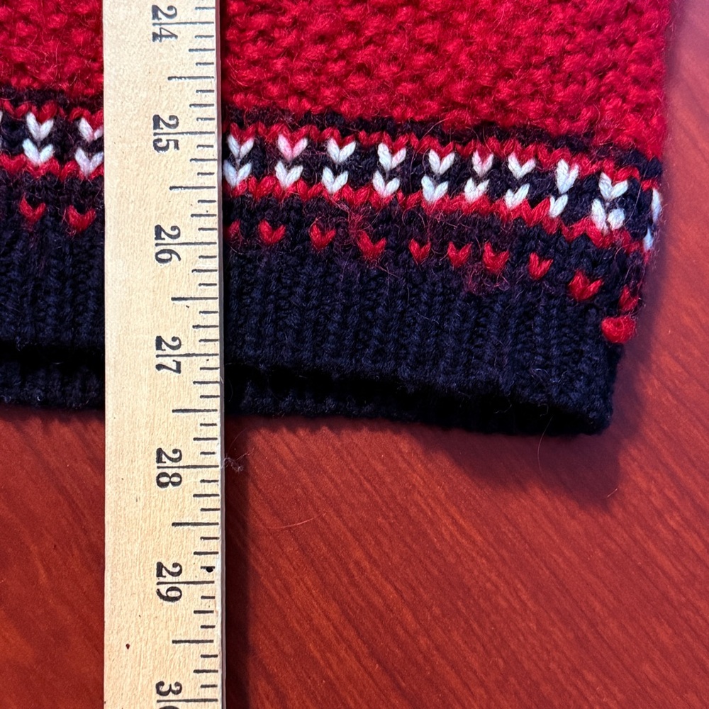 Fair Isle Half-Zip Sweater Mens Nordic Ski Lodge Wool Blend Cold Weather Large - Picture 11 of 14